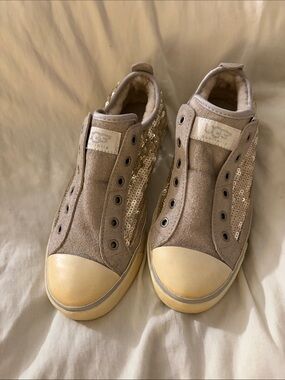Ugg Lined Sequin Accent Slip-On Sneakers - Tan